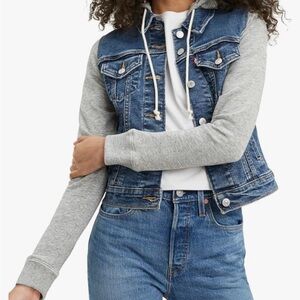 Levi's Denim and Gray Hoodie Jacket
